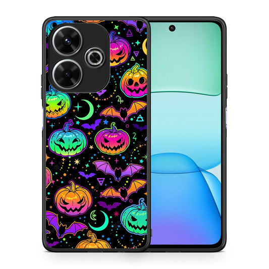 Θήκη Xiaomi Redmi 13 Neon Halloween από τη Smartfits με σχέδιο στο πίσω μέρος και μαύρο περίβλημα | Xiaomi Redmi 13 Neon Halloween case with colorful back and black bezels