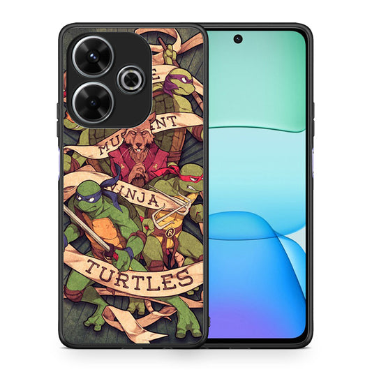 Θήκη Xiaomi Redmi 13 Ninja Turtles από τη Smartfits με σχέδιο στο πίσω μέρος και μαύρο περίβλημα | Xiaomi Redmi 13 Ninja Turtles case with colorful back and black bezels