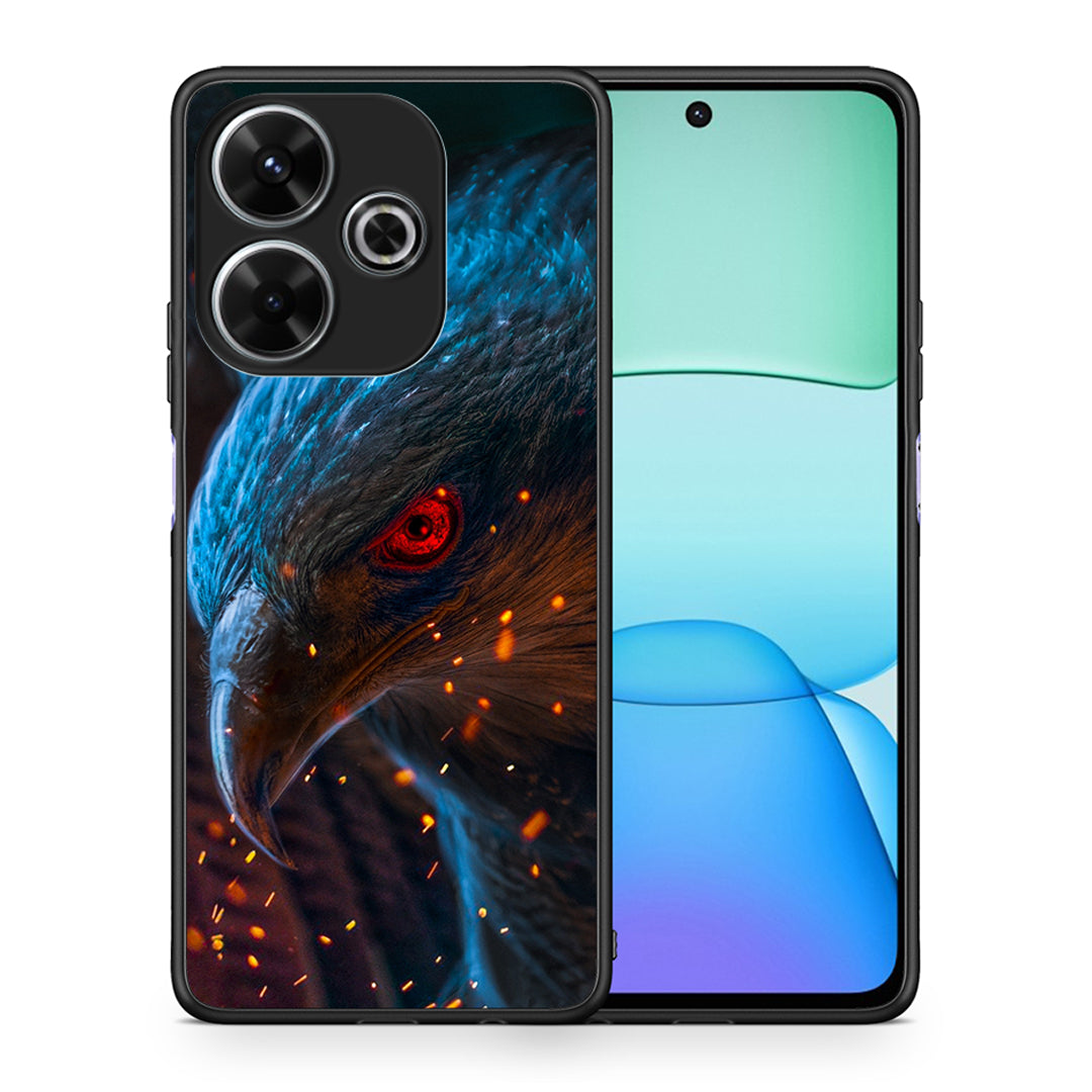 Θήκη Xiaomi Redmi 13 Eagle PopArt από τη Smartfits με σχέδιο στο πίσω μέρος και μαύρο περίβλημα | Xiaomi Redmi 13 Eagle PopArt case with colorful back and black bezels