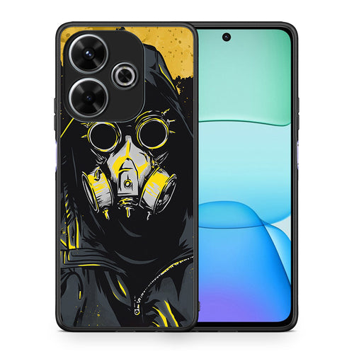 Θήκη Xiaomi Redmi 13 Mask PopArt από τη Smartfits με σχέδιο στο πίσω μέρος και μαύρο περίβλημα | Xiaomi Redmi 13 Mask PopArt case with colorful back and black bezels