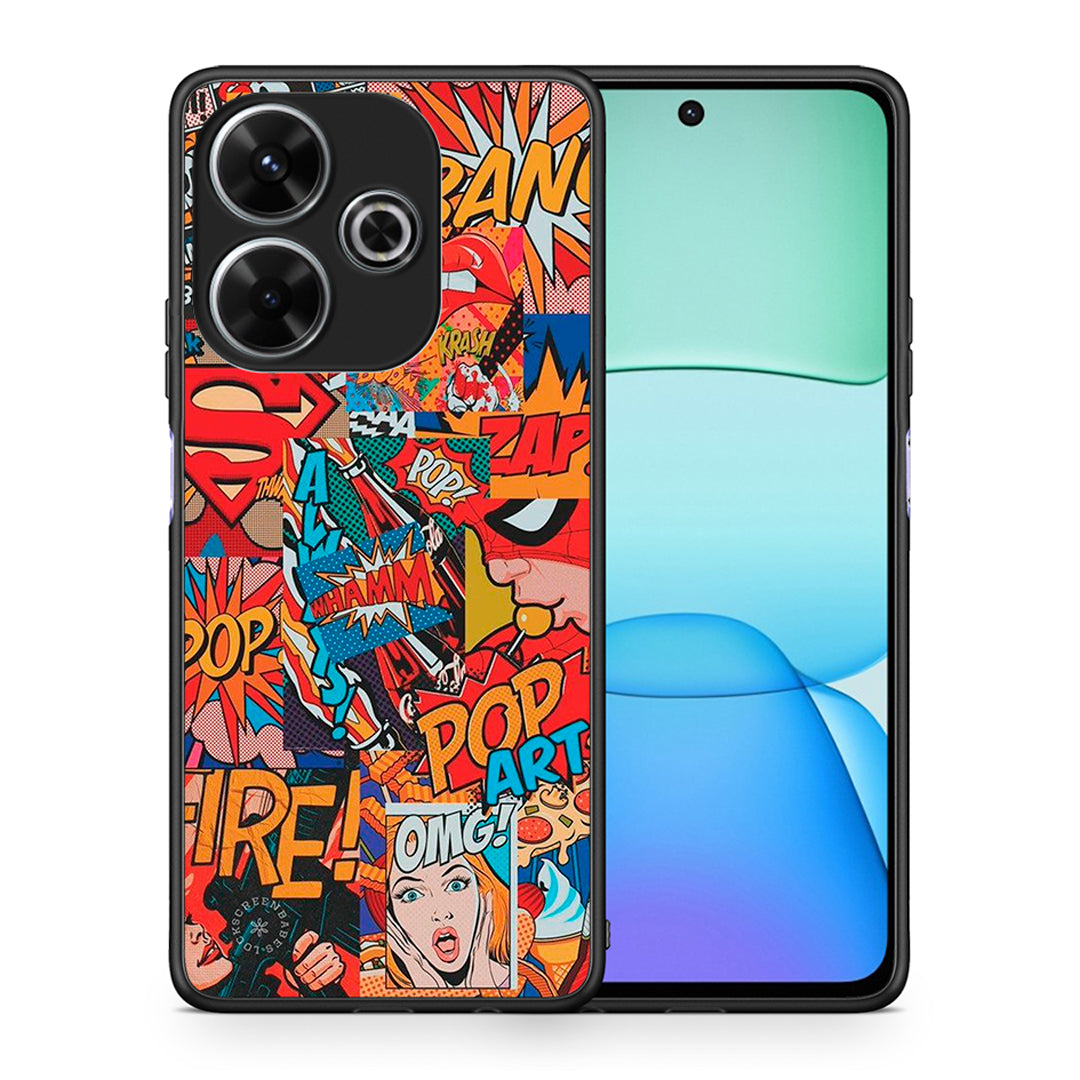 Θήκη Xiaomi Redmi 13 PopArt OMG από τη Smartfits με σχέδιο στο πίσω μέρος και μαύρο περίβλημα | Xiaomi Redmi 13 PopArt OMG case with colorful back and black bezels