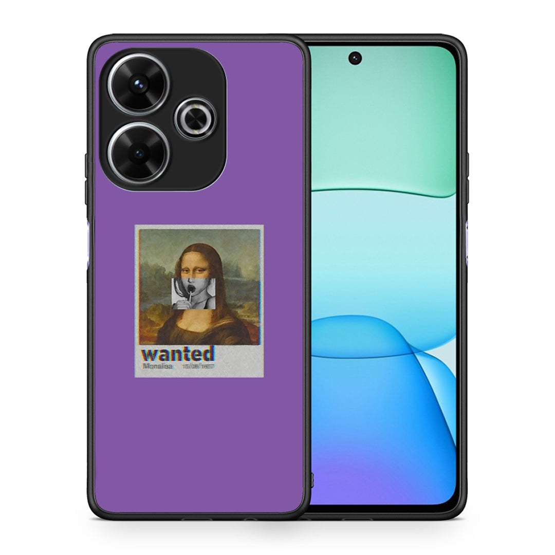 Θήκη Xiaomi Redmi 13 Monalisa Popart από τη Smartfits με σχέδιο στο πίσω μέρος και μαύρο περίβλημα | Xiaomi Redmi 13 Monalisa Popart case with colorful back and black bezels