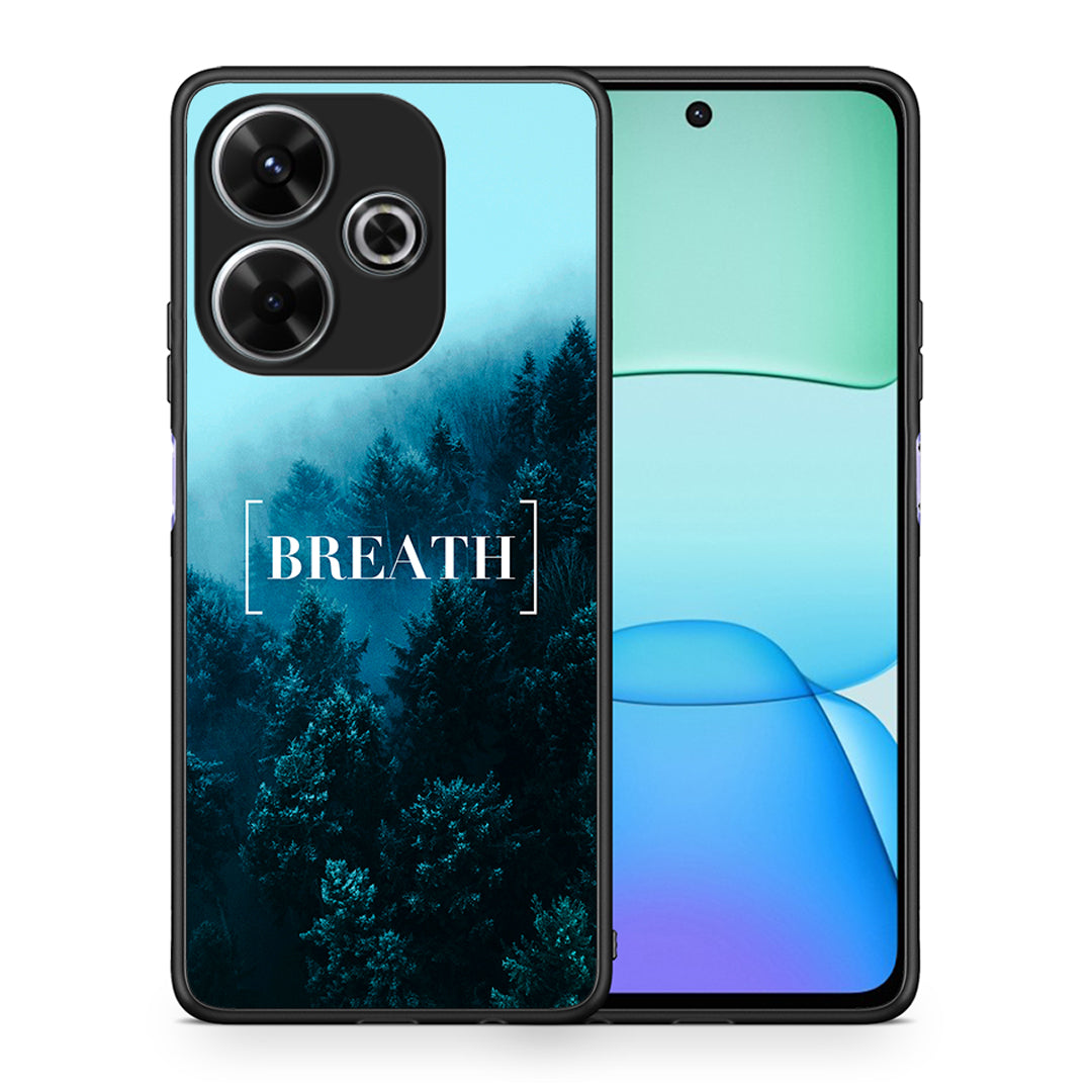 Θήκη Xiaomi Redmi 13 Breath Quote από τη Smartfits με σχέδιο στο πίσω μέρος και μαύρο περίβλημα | Xiaomi Redmi 13 Breath Quote case with colorful back and black bezels