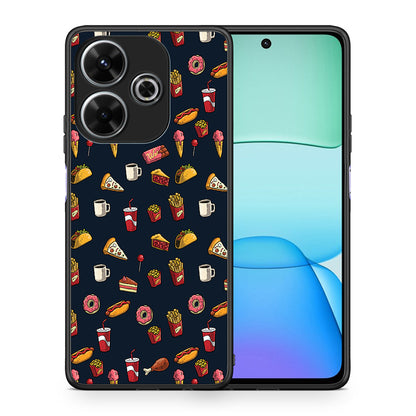 Θήκη Xiaomi Redmi 13 Hungry Random από τη Smartfits με σχέδιο στο πίσω μέρος και μαύρο περίβλημα | Xiaomi Redmi 13 Hungry Random case with colorful back and black bezels