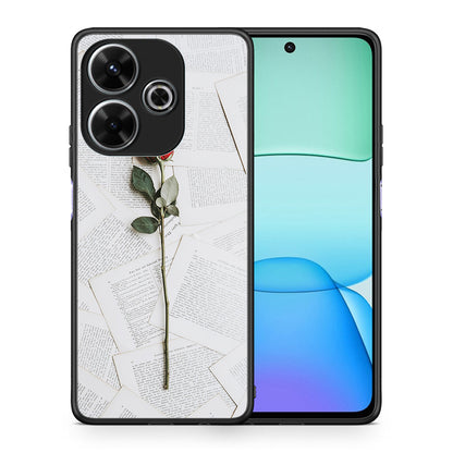 Θήκη Xiaomi Redmi 13 Red Rose από τη Smartfits με σχέδιο στο πίσω μέρος και μαύρο περίβλημα | Xiaomi Redmi 13 Red Rose case with colorful back and black bezels