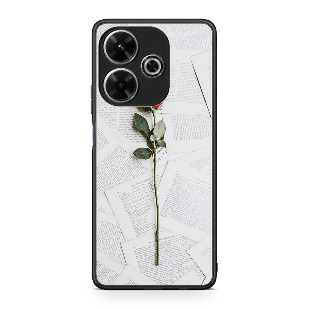 Xiaomi Redmi 13 Red Rose θήκη από τη Smartfits με σχέδιο στο πίσω μέρος και μαύρο περίβλημα | Smartphone case with colorful back and black bezels by Smartfits