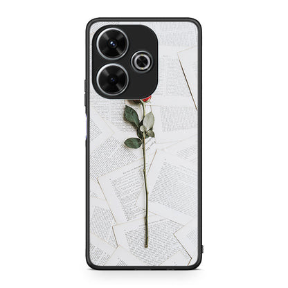 Xiaomi Redmi 13 Red Rose θήκη από τη Smartfits με σχέδιο στο πίσω μέρος και μαύρο περίβλημα | Smartphone case with colorful back and black bezels by Smartfits