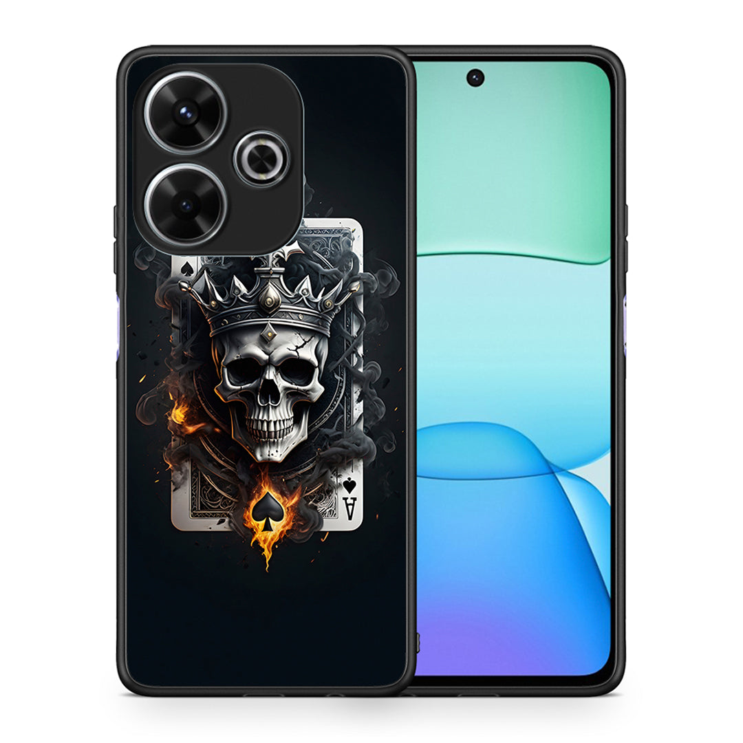 Θήκη Xiaomi Redmi 13 Skull King Ace από τη Smartfits με σχέδιο στο πίσω μέρος και μαύρο περίβλημα | Xiaomi Redmi 13 Skull King Ace case with colorful back and black bezels