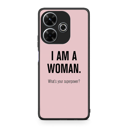 Xiaomi Redmi 13 Superpower Woman θήκη από τη Smartfits με σχέδιο στο πίσω μέρος και μαύρο περίβλημα | Smartphone case with colorful back and black bezels by Smartfits