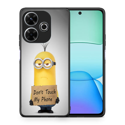 Θήκη Xiaomi Redmi 13 Minion Text από τη Smartfits με σχέδιο στο πίσω μέρος και μαύρο περίβλημα | Xiaomi Redmi 13 Minion Text case with colorful back and black bezels