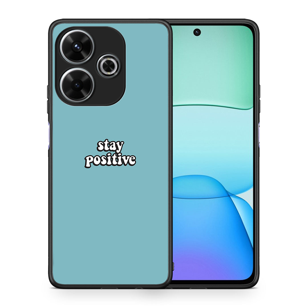 Θήκη Xiaomi Redmi 13 Positive Text από τη Smartfits με σχέδιο στο πίσω μέρος και μαύρο περίβλημα | Xiaomi Redmi 13 Positive Text case with colorful back and black bezels
