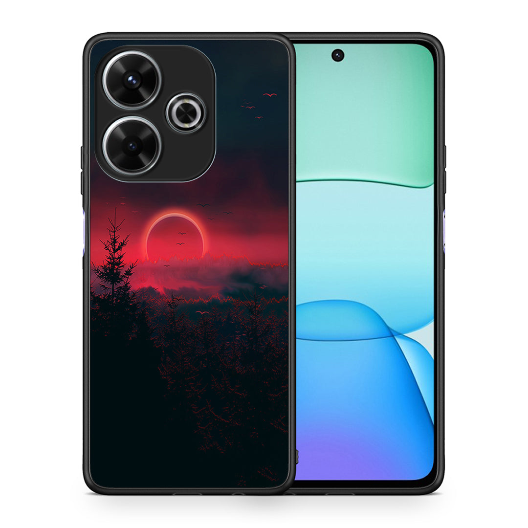 Θήκη Xiaomi Redmi 13 Sunset Tropic από τη Smartfits με σχέδιο στο πίσω μέρος και μαύρο περίβλημα | Xiaomi Redmi 13 Sunset Tropic case with colorful back and black bezels