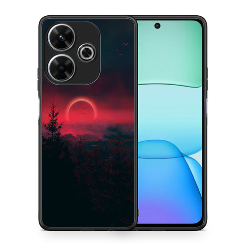 Θήκη Xiaomi Redmi 13 Sunset Tropic από τη Smartfits με σχέδιο στο πίσω μέρος και μαύρο περίβλημα | Xiaomi Redmi 13 Sunset Tropic case with colorful back and black bezels