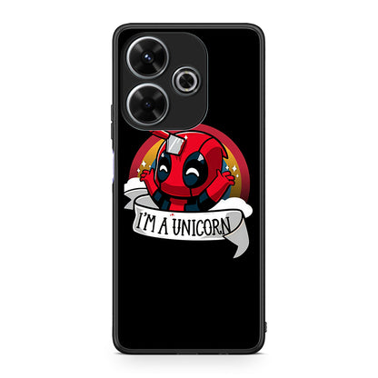 Xiaomi Redmi 13 Unicorn Deadpool θήκη από τη Smartfits με σχέδιο στο πίσω μέρος και μαύρο περίβλημα | Smartphone case with colorful back and black bezels by Smartfits