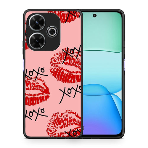 Θήκη Xiaomi Redmi 13 XOXO Lips από τη Smartfits με σχέδιο στο πίσω μέρος και μαύρο περίβλημα | Xiaomi Redmi 13 XOXO Lips case with colorful back and black bezels