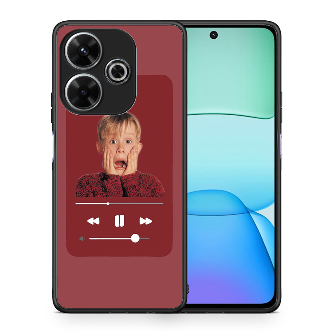 Θήκη Xiaomi Redmi 13 Xmas Alone Music από τη Smartfits με σχέδιο στο πίσω μέρος και μαύρο περίβλημα | Xiaomi Redmi 13 Xmas Alone Music case with colorful back and black bezels