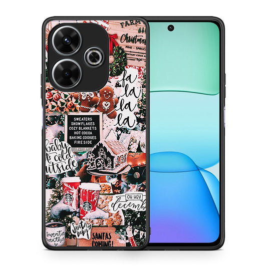 Θήκη Xiaomi Redmi 13 Xmas Habbits από τη Smartfits με σχέδιο στο πίσω μέρος και μαύρο περίβλημα | Xiaomi Redmi 13 Xmas Habbits case with colorful back and black bezels