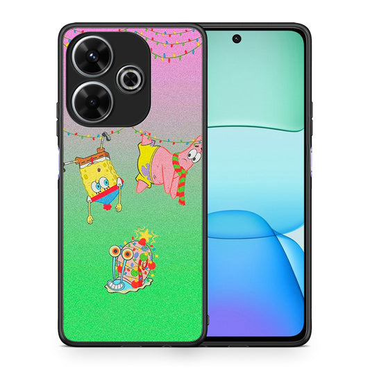 Θήκη Xiaomi Redmi 13 Xmas Lights από τη Smartfits με σχέδιο στο πίσω μέρος και μαύρο περίβλημα | Xiaomi Redmi 13 Xmas Lights case with colorful back and black bezels