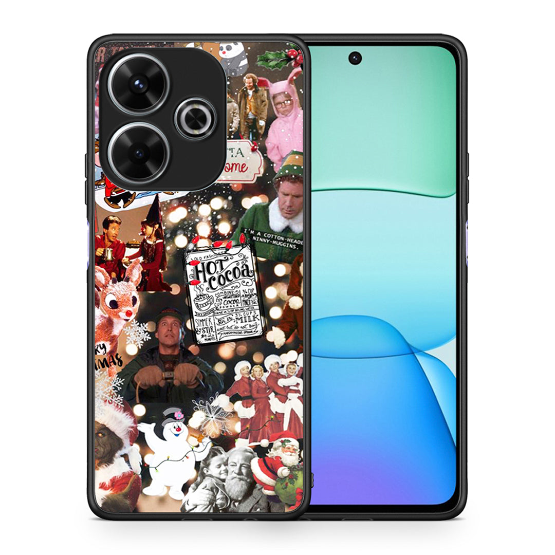 Θήκη Xiaomi Redmi 13 Xmas Movies από τη Smartfits με σχέδιο στο πίσω μέρος και μαύρο περίβλημα | Xiaomi Redmi 13 Xmas Movies case with colorful back and black bezels
