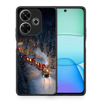 Θήκη Xiaomi Redmi 13 Xmas Train από τη Smartfits με σχέδιο στο πίσω μέρος και μαύρο περίβλημα | Xiaomi Redmi 13 Xmas Train case with colorful back and black bezels