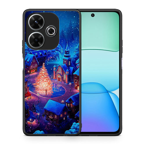 Θήκη Xiaomi Redmi 13 Xmas Village από τη Smartfits με σχέδιο στο πίσω μέρος και μαύρο περίβλημα | Xiaomi Redmi 13 Xmas Village case with colorful back and black bezels