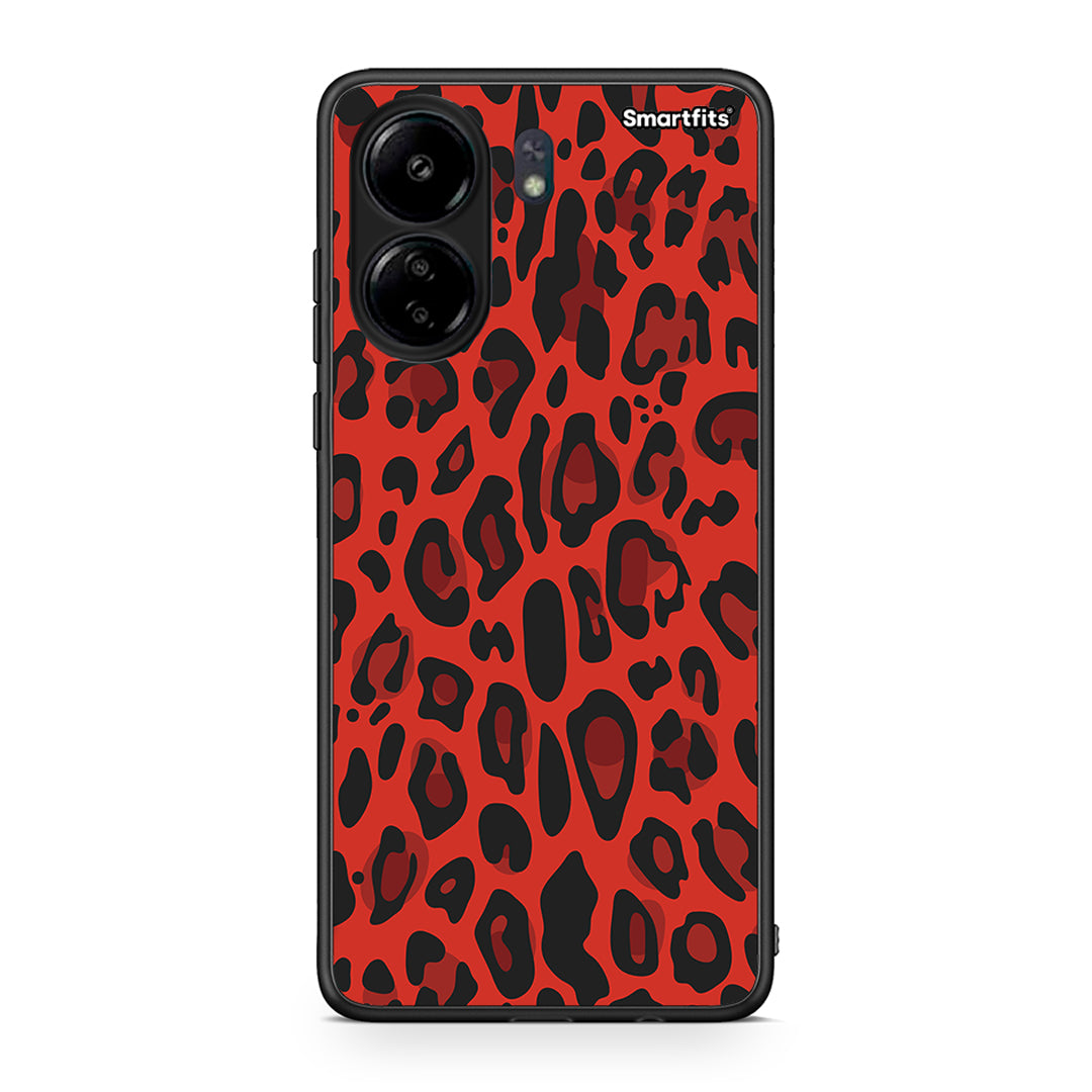 4 - Xiaomi Poco C65 Red Leopard Animal case, cover, bumper