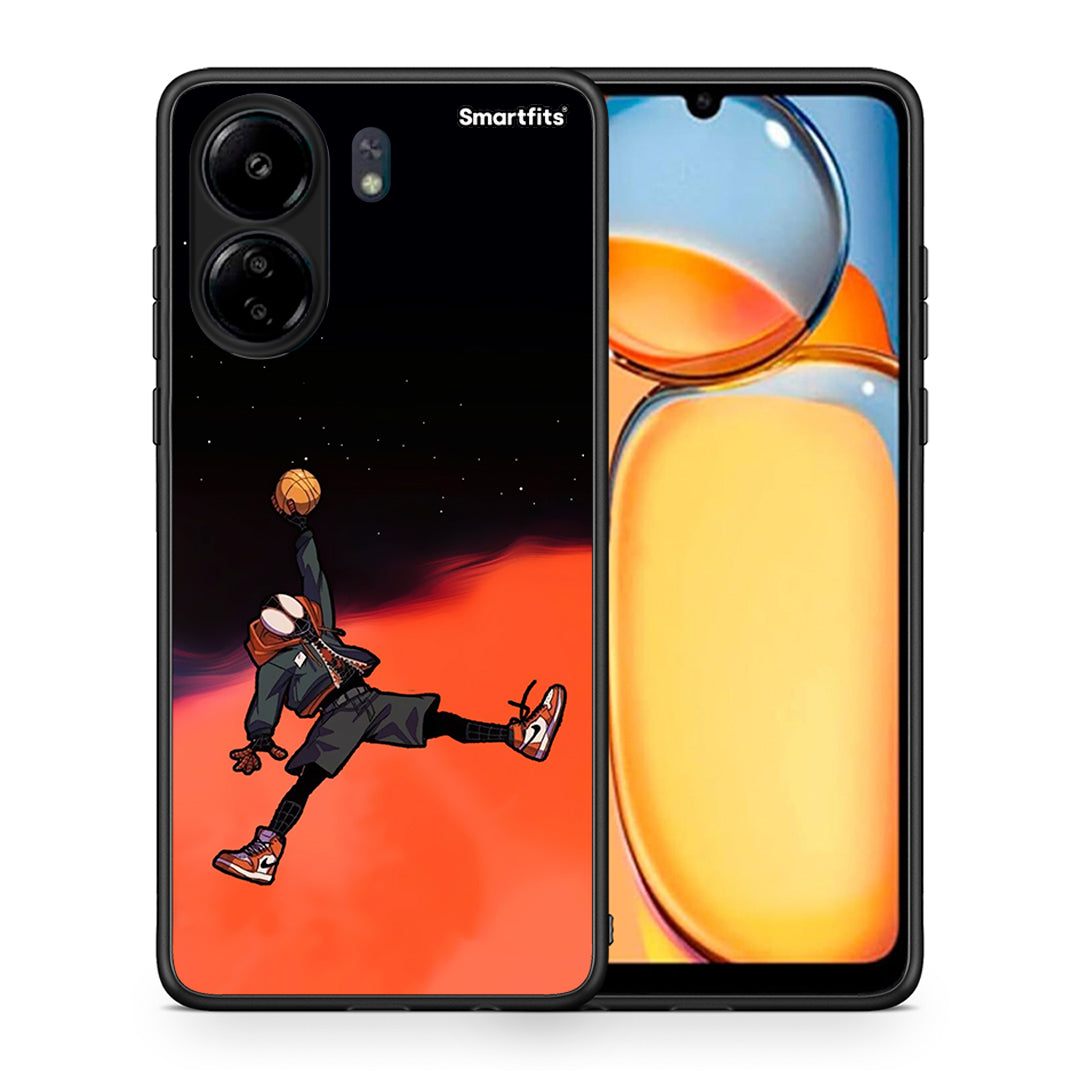 Θήκη Xiaomi Poco C65 Basketball Hero από τη Smartfits με σχέδιο στο πίσω μέρος και μαύρο περίβλημα | Xiaomi Poco C65 Basketball Hero case with colorful back and black bezels