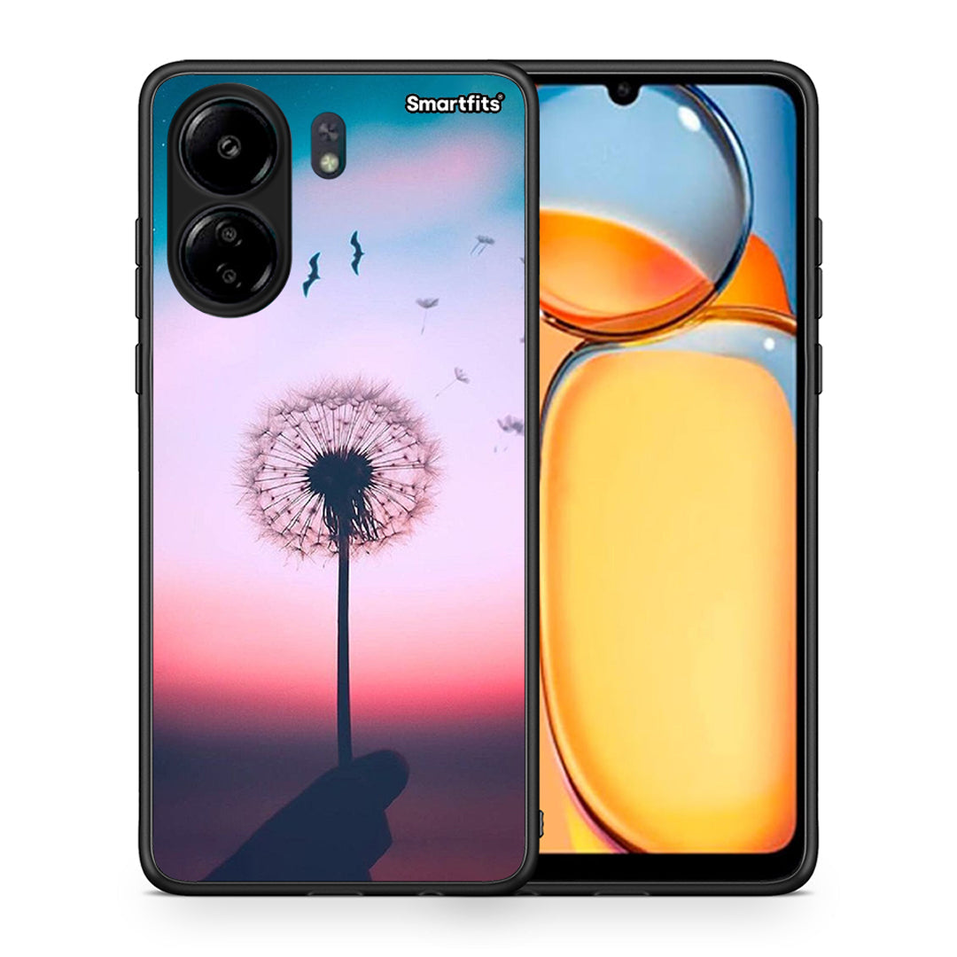 Θήκη Xiaomi Poco C65 Wish Boho από τη Smartfits με σχέδιο στο πίσω μέρος και μαύρο περίβλημα | Xiaomi Poco C65 Wish Boho case with colorful back and black bezels