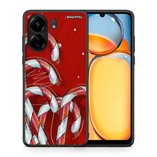 Θήκη Xiaomi Poco C65 Candy Cane από τη Smartfits με σχέδιο στο πίσω μέρος και μαύρο περίβλημα | Xiaomi Poco C65 Candy Cane case with colorful back and black bezels