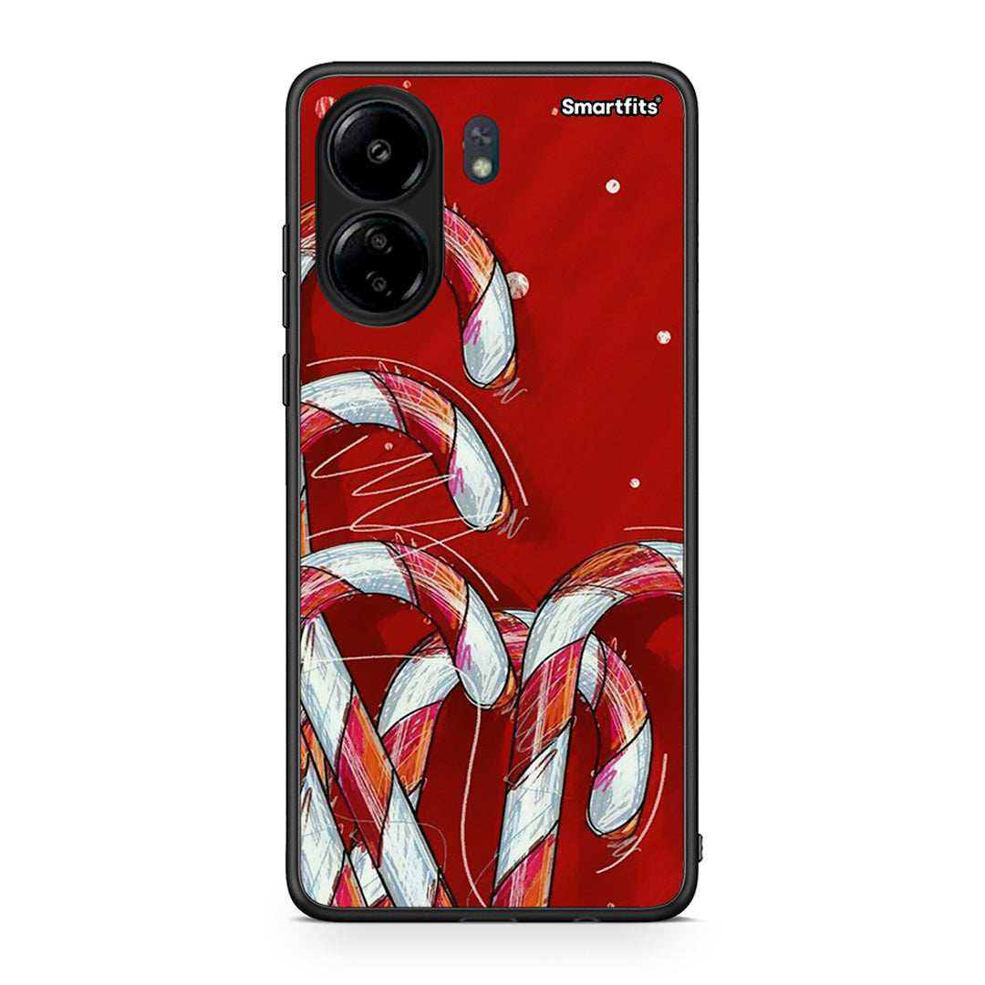 Xiaomi Poco C65 Candy Cane θήκη από τη Smartfits με σχέδιο στο πίσω μέρος και μαύρο περίβλημα | Smartphone case with colorful back and black bezels by Smartfits