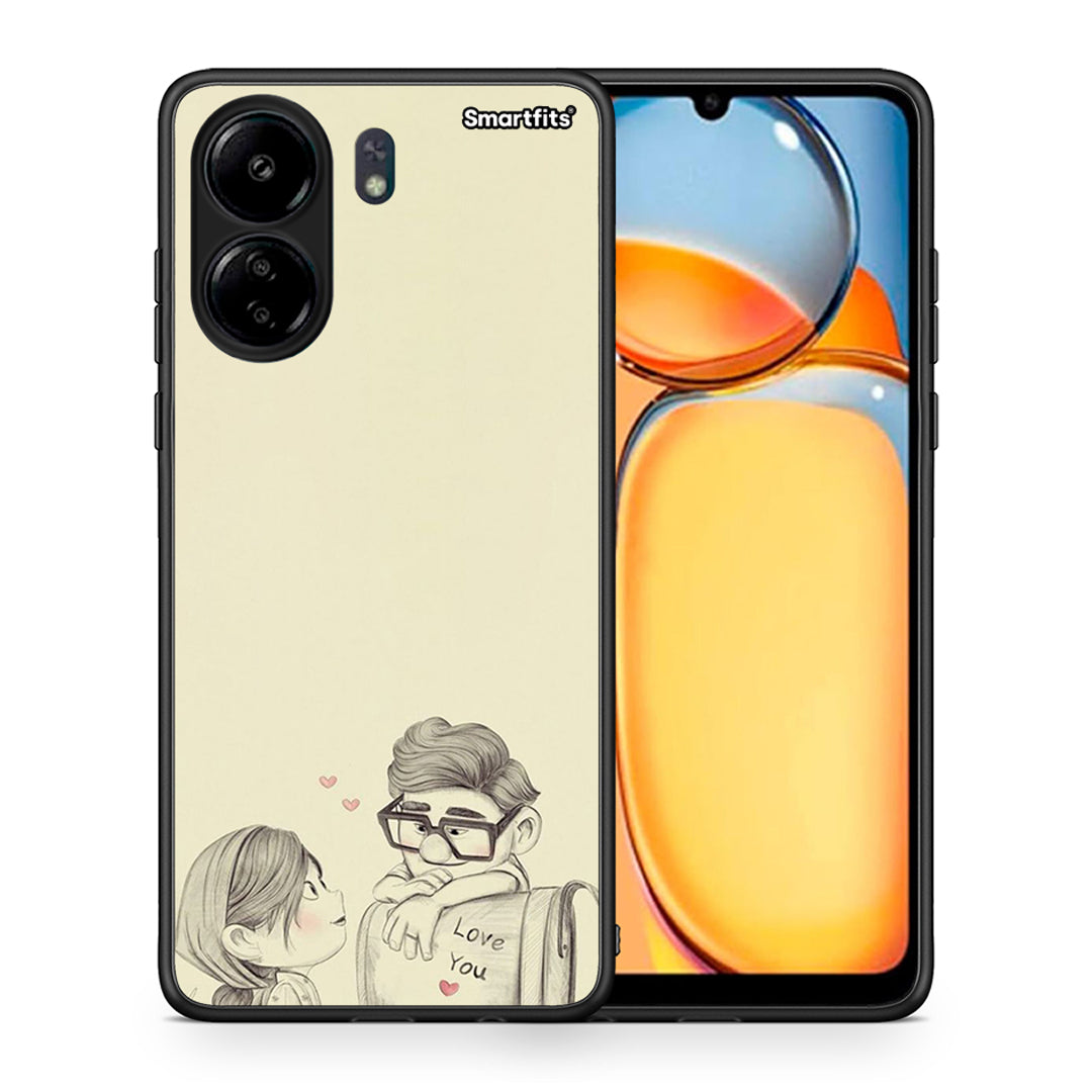 Θήκη Xiaomi Poco C65 Carl And Ellie από τη Smartfits με σχέδιο στο πίσω μέρος και μαύρο περίβλημα | Xiaomi Poco C65 Carl And Ellie case with colorful back and black bezels