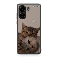 Thumbnail for Xiaomi Poco C65 Cats In Love Θήκη από τη Smartfits με σχέδιο στο πίσω μέρος και μαύρο περίβλημα | Smartphone case with colorful back and black bezels by Smartfits