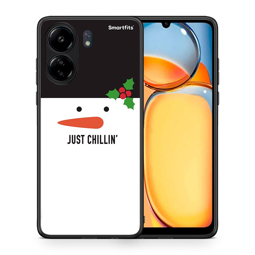 Θήκη Xiaomi Poco C65 Christmas Chillin από τη Smartfits με σχέδιο στο πίσω μέρος και μαύρο περίβλημα | Xiaomi Poco C65 Christmas Chillin case with colorful back and black bezels