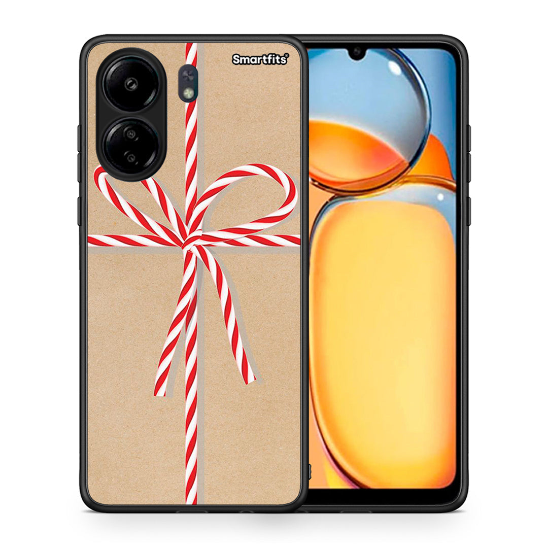 Θήκη Xiaomi Poco C65 Christmas Gift από τη Smartfits με σχέδιο στο πίσω μέρος και μαύρο περίβλημα | Xiaomi Poco C65 Christmas Gift case with colorful back and black bezels