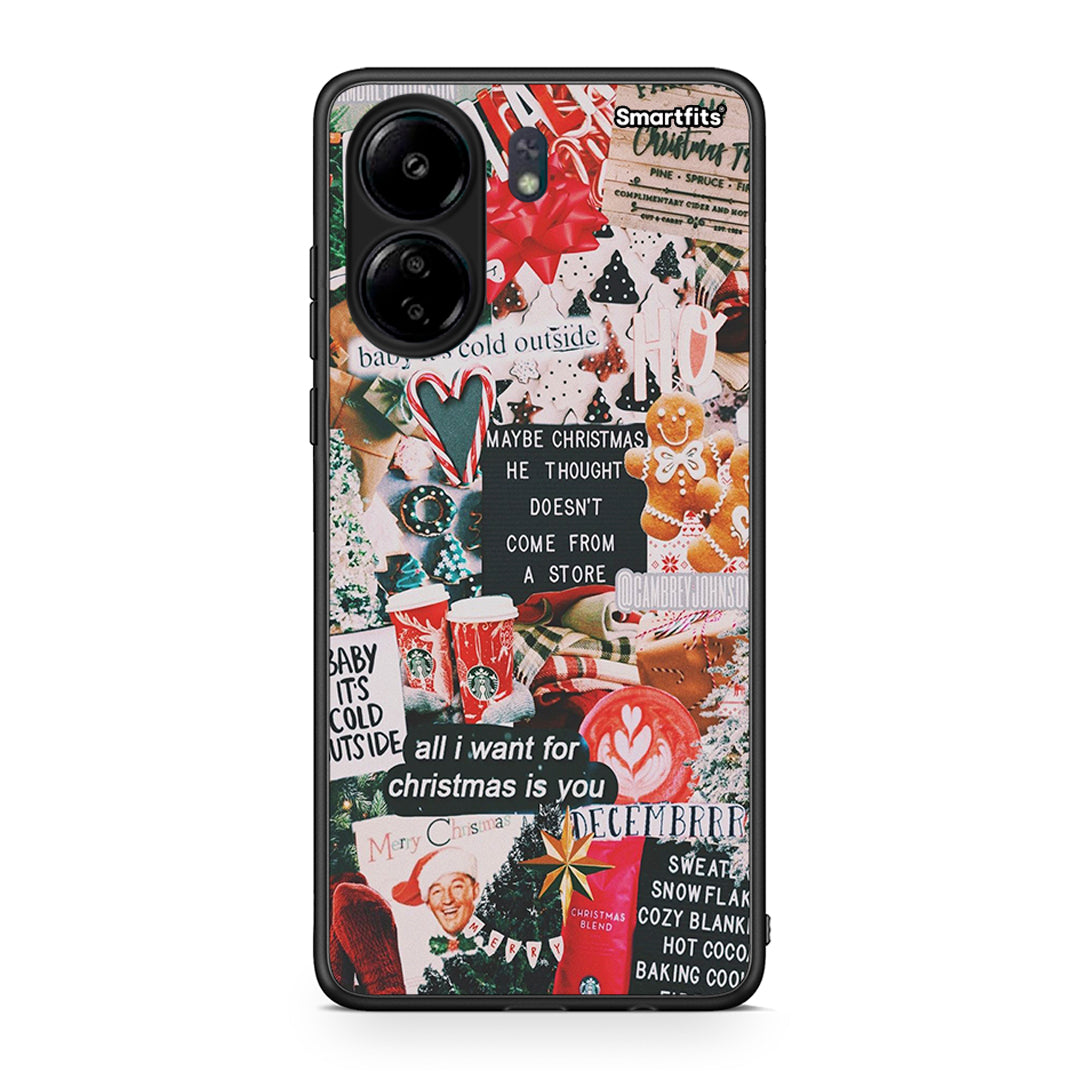 Xiaomi Poco C65 Christmas Happiness θήκη από τη Smartfits με σχέδιο στο πίσω μέρος και μαύρο περίβλημα | Smartphone case with colorful back and black bezels by Smartfits