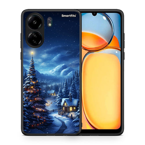 Θήκη Xiaomi Poco C65 Christmas Scenery από τη Smartfits με σχέδιο στο πίσω μέρος και μαύρο περίβλημα | Xiaomi Poco C65 Christmas Scenery case with colorful back and black bezels