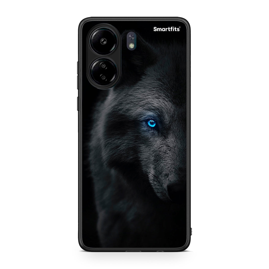 Xiaomi Poco C65 Dark Wolf θήκη από τη Smartfits με σχέδιο στο πίσω μέρος και μαύρο περίβλημα | Smartphone case with colorful back and black bezels by Smartfits