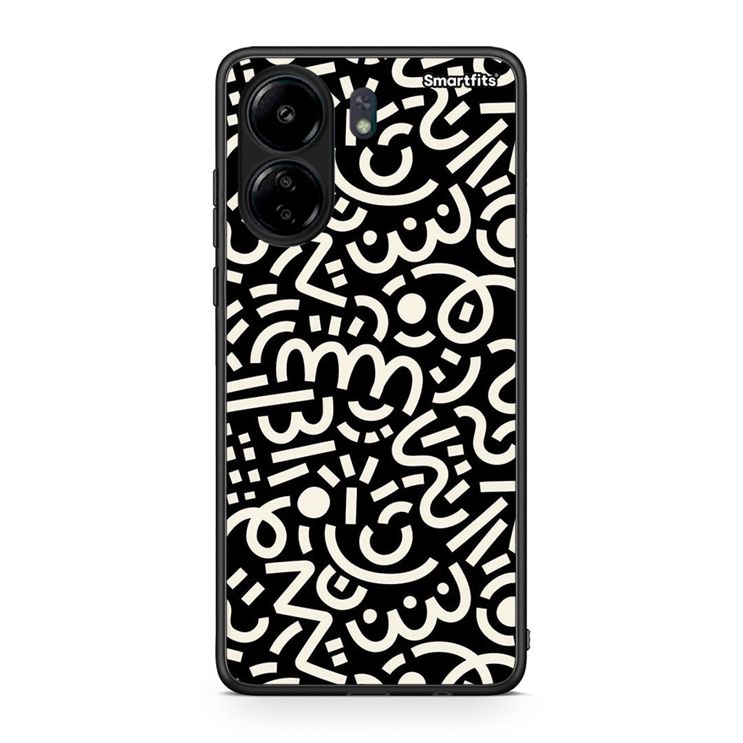 Xiaomi Poco C65 Doodle Art Θήκη από τη Smartfits με σχέδιο στο πίσω μέρος και μαύρο περίβλημα | Smartphone case with colorful back and black bezels by Smartfits