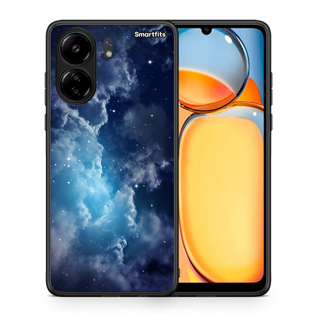 Θήκη Xiaomi Poco C65 Blue Sky Galaxy από τη Smartfits με σχέδιο στο πίσω μέρος και μαύρο περίβλημα | Xiaomi Poco C65 Blue Sky Galaxy case with colorful back and black bezels