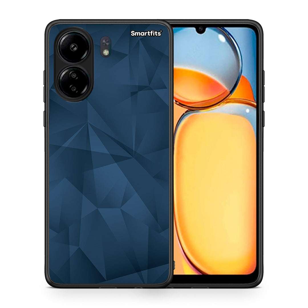 Θήκη Xiaomi Poco C65 Blue Abstract Geometric από τη Smartfits με σχέδιο στο πίσω μέρος και μαύρο περίβλημα | Xiaomi Poco C65 Blue Abstract Geometric case with colorful back and black bezels