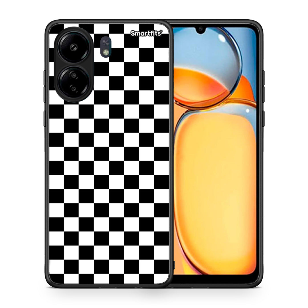 Θήκη Xiaomi Poco C65 Squares Geometric από τη Smartfits με σχέδιο στο πίσω μέρος και μαύρο περίβλημα | Xiaomi Poco C65 Squares Geometric case with colorful back and black bezels