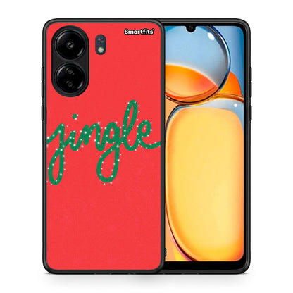 Θήκη Xiaomi Poco C65 Jingle Xmas από τη Smartfits με σχέδιο στο πίσω μέρος και μαύρο περίβλημα | Xiaomi Poco C65 Jingle Xmas case with colorful back and black bezels