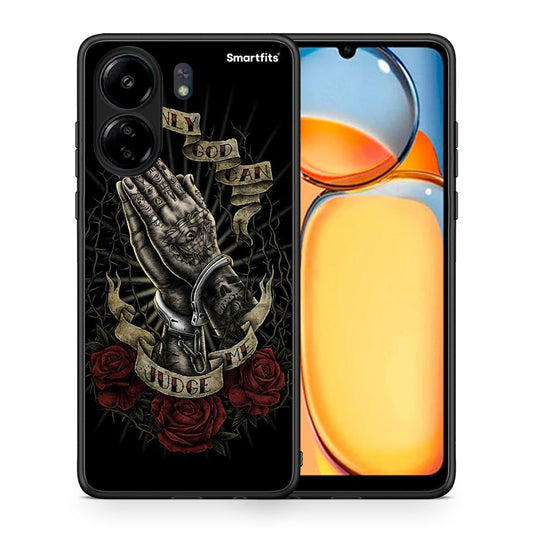 Θήκη Xiaomi Poco C65 Judge By God από τη Smartfits με σχέδιο στο πίσω μέρος και μαύρο περίβλημα | Xiaomi Poco C65 Judge By God case with colorful back and black bezels