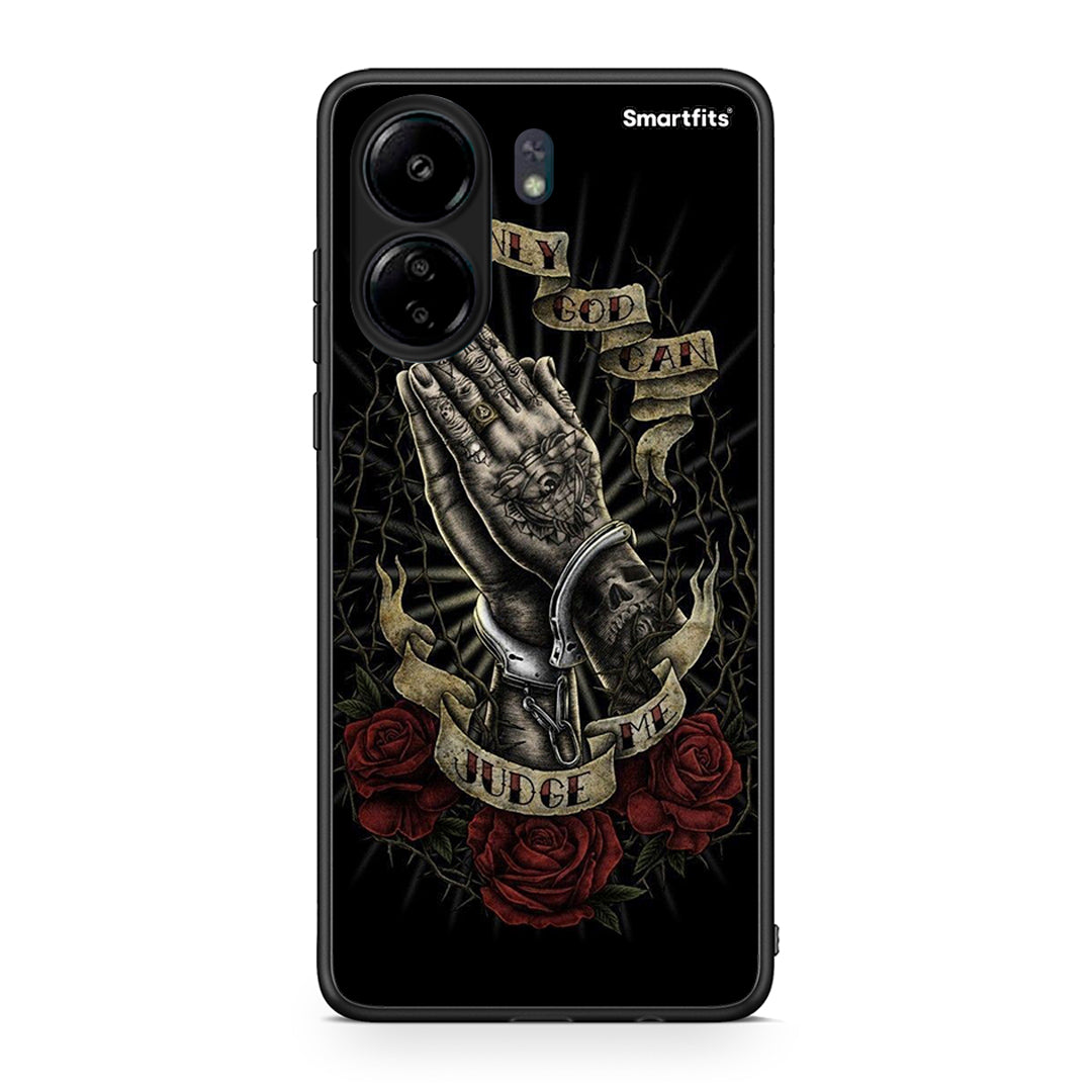 Xiaomi Poco C65 Judge By God θήκη από τη Smartfits με σχέδιο στο πίσω μέρος και μαύρο περίβλημα | Smartphone case with colorful back and black bezels by Smartfits