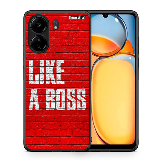 Θήκη Xiaomi Poco C65 Like A Boss από τη Smartfits με σχέδιο στο πίσω μέρος και μαύρο περίβλημα | Xiaomi Poco C65 Like A Boss case with colorful back and black bezels