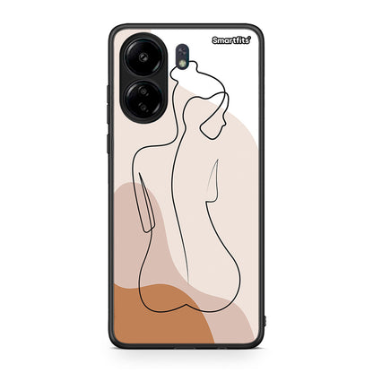 Xiaomi Poco C65 LineArt Woman θήκη από τη Smartfits με σχέδιο στο πίσω μέρος και μαύρο περίβλημα | Smartphone case with colorful back and black bezels by Smartfits