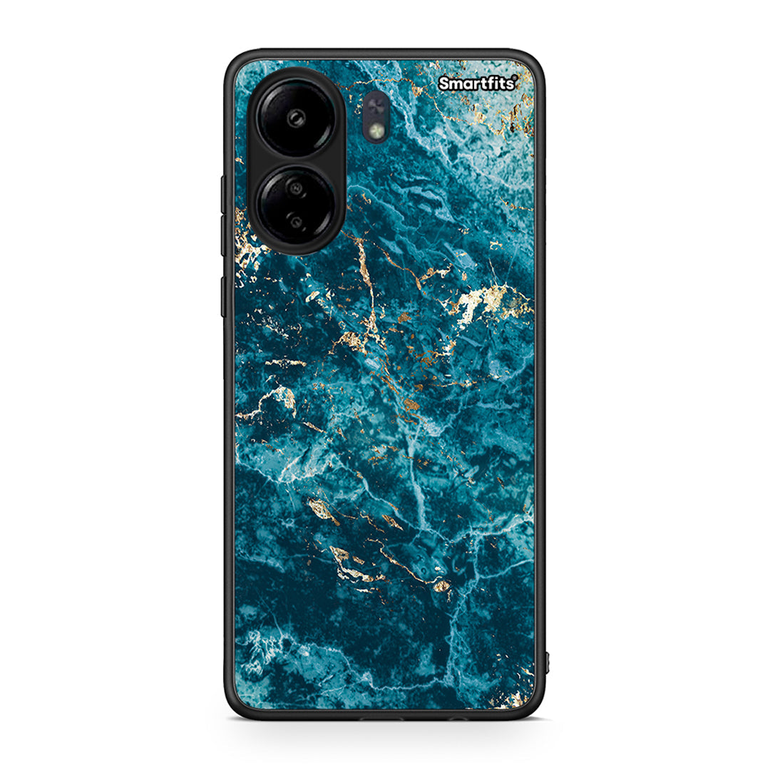 Xiaomi Poco C65 Marble Blue θήκη από τη Smartfits με σχέδιο στο πίσω μέρος και μαύρο περίβλημα | Smartphone case with colorful back and black bezels by Smartfits