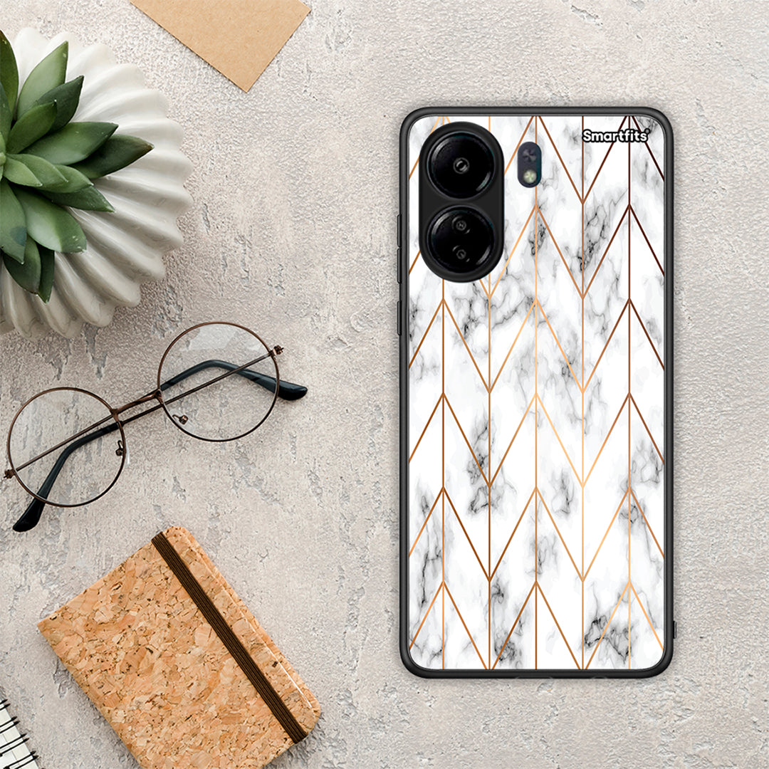 Marble Gold Geometric - Xiaomi Poco C65 θήκη