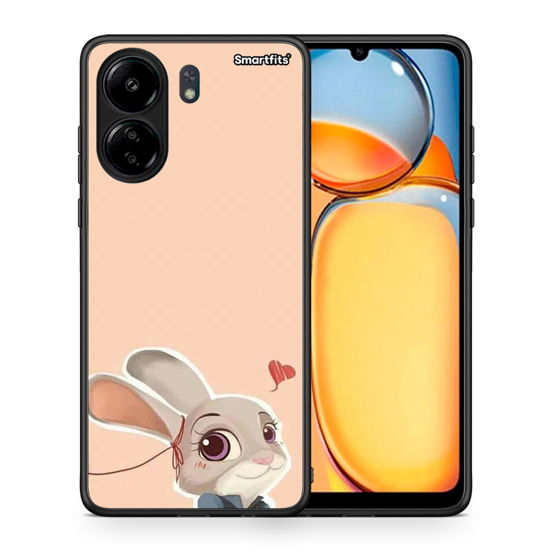 Θήκη Xiaomi Poco C65 Nick Wilde And Judy Hopps Love 2 από τη Smartfits με σχέδιο στο πίσω μέρος και μαύρο περίβλημα | Xiaomi Poco C65 Nick Wilde And Judy Hopps Love 2 case with colorful back and black bezels