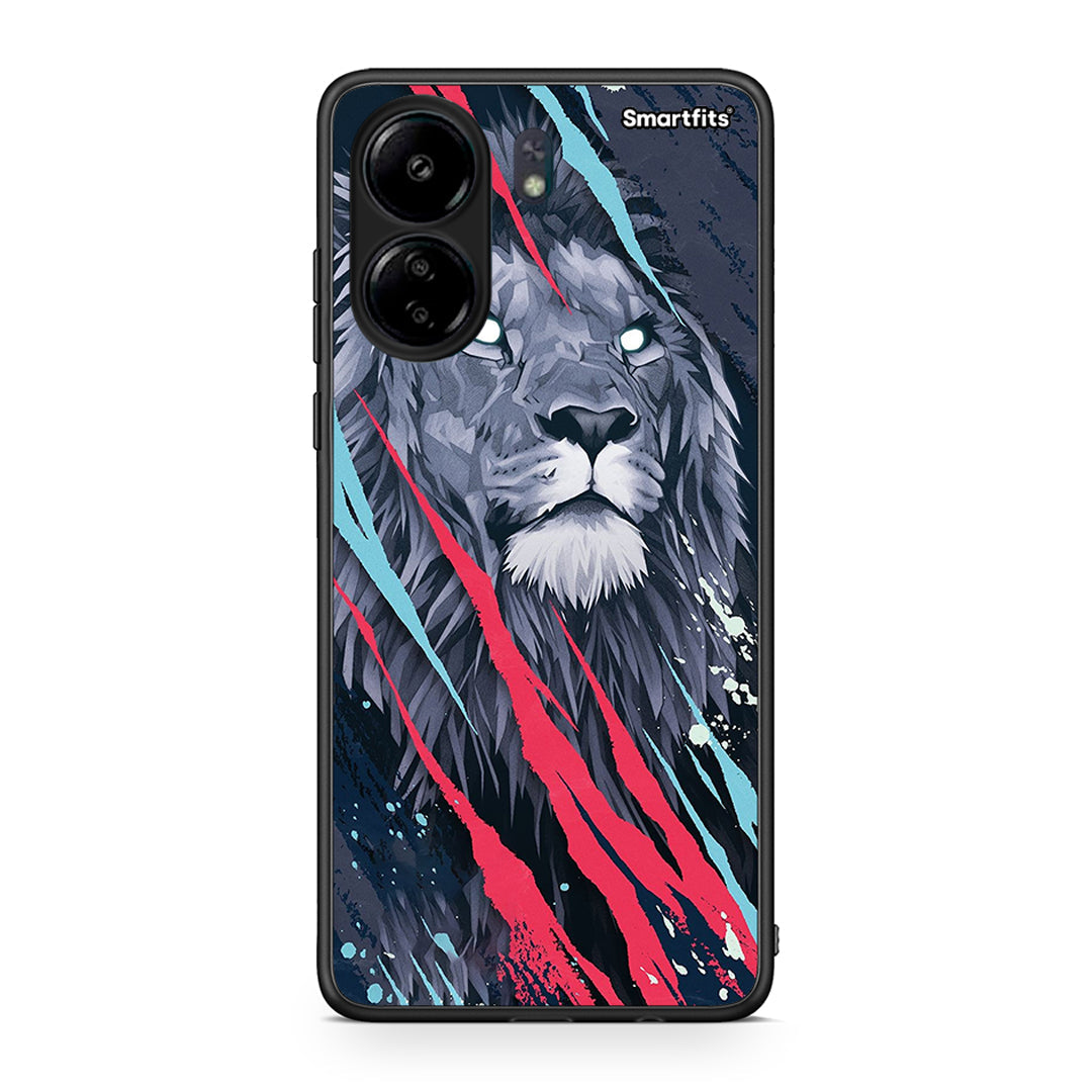4 - Xiaomi Poco C65 Lion Designer PopArt case, cover, bumper